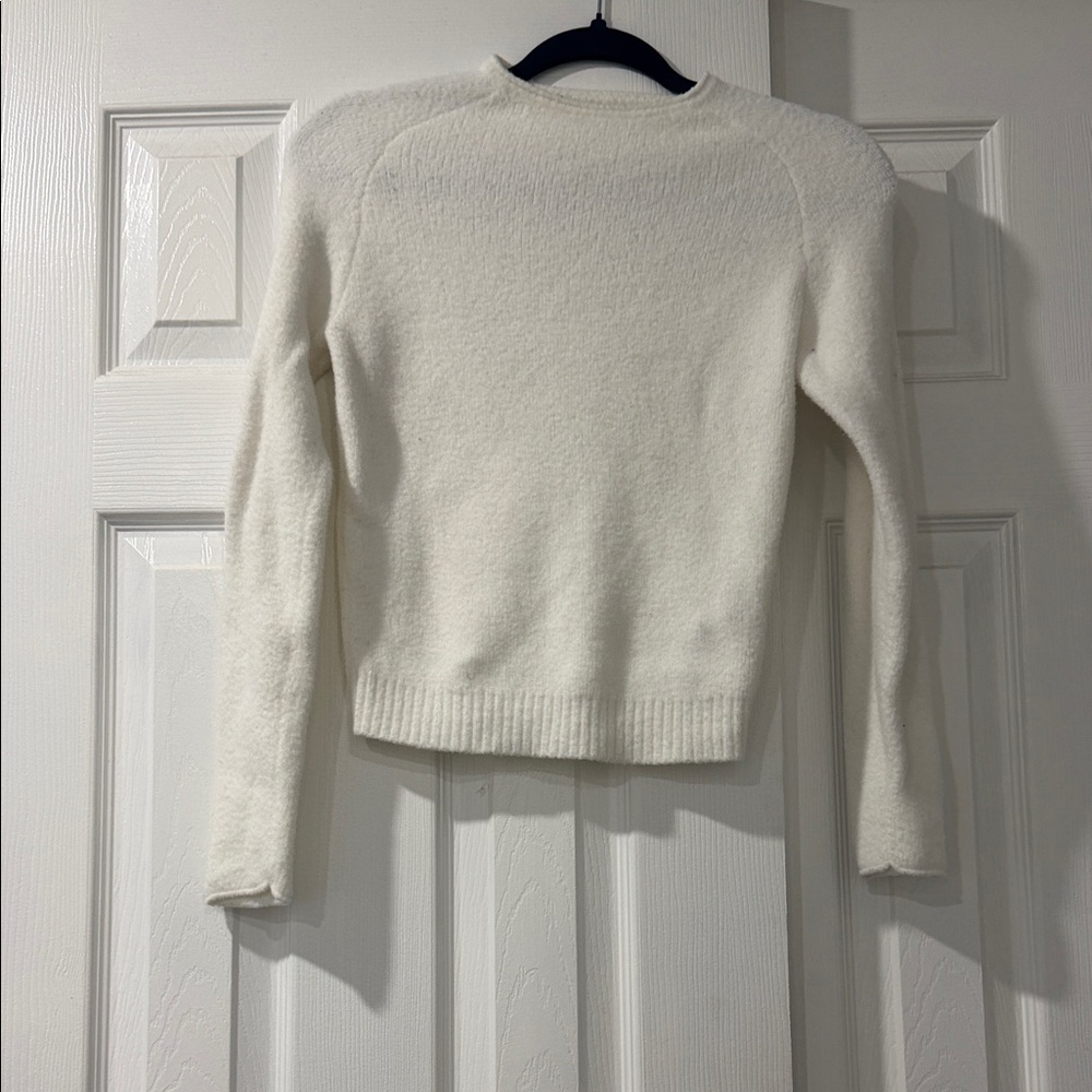 Zara Cream Soft-Touch Crewneck Sweater